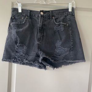 Black American eagle jeans with holes